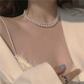 Multi Layer Chain Pearl Wedding Bridal Necklace