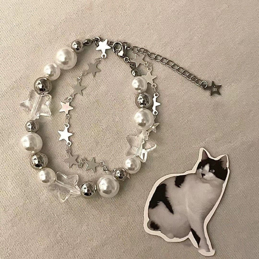 Beaded Pearl Star Bracelet
