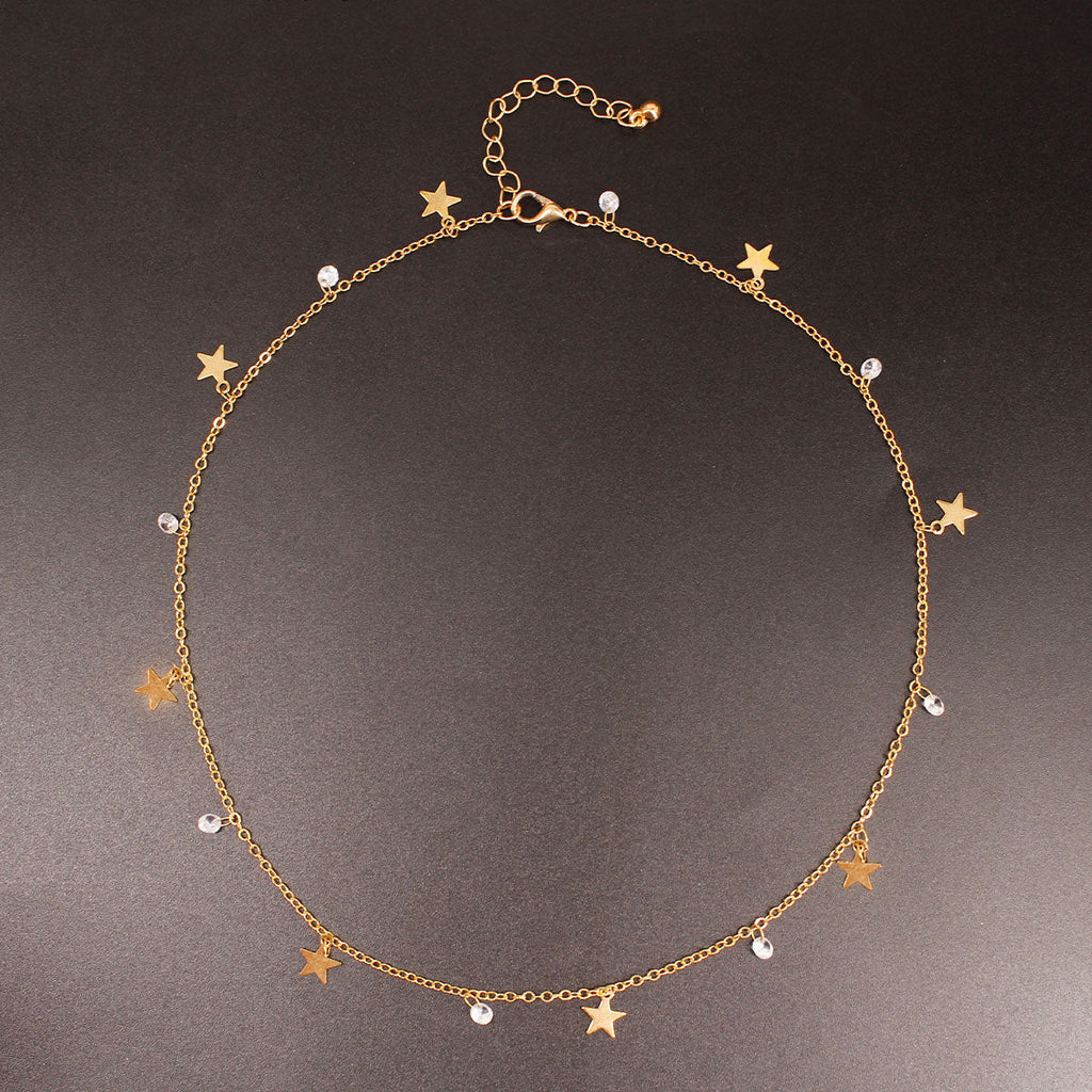 Multi Star Stone Charms Jewelry Necklace