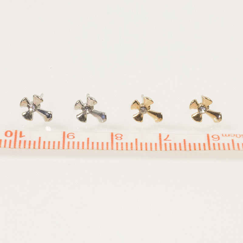 Rhinestone Cross Stud Earring