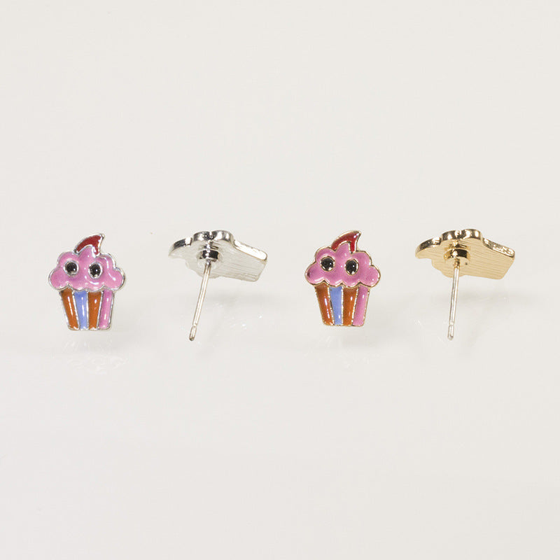 Ice cream butterfly stud earrings set