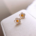 Enamel Cute Flower Stud Earrings