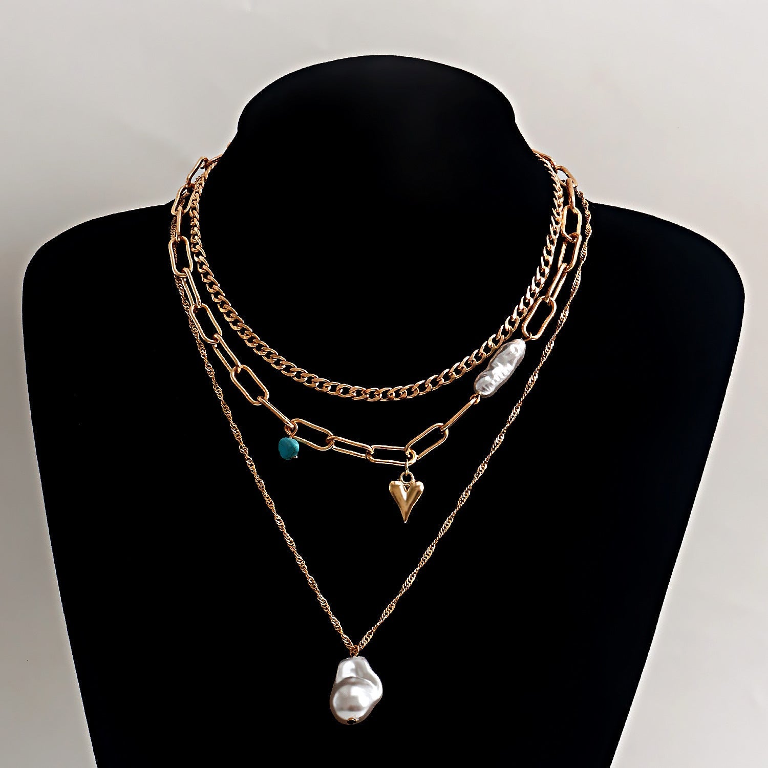 Multi Layer Heart Pendant Necklace
