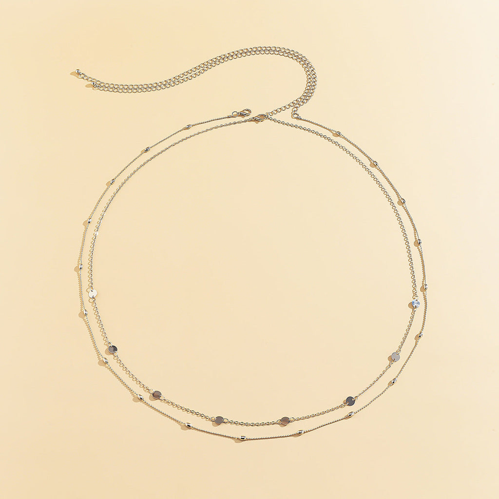 Popular Design Sexy Vintage Double-Deck Summer Beach Metal Waist Chain