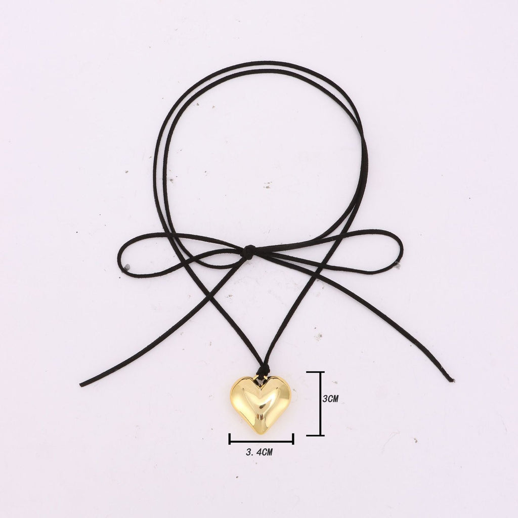 Chunky Puffy Heart Choker Necklace