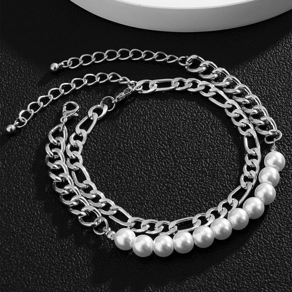 Cuba Chain Charm Bracelet Set