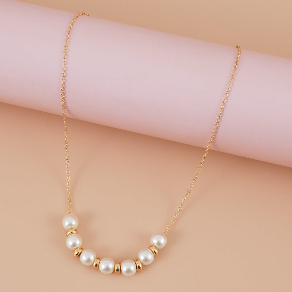 Thin Chain Pearl Necklace