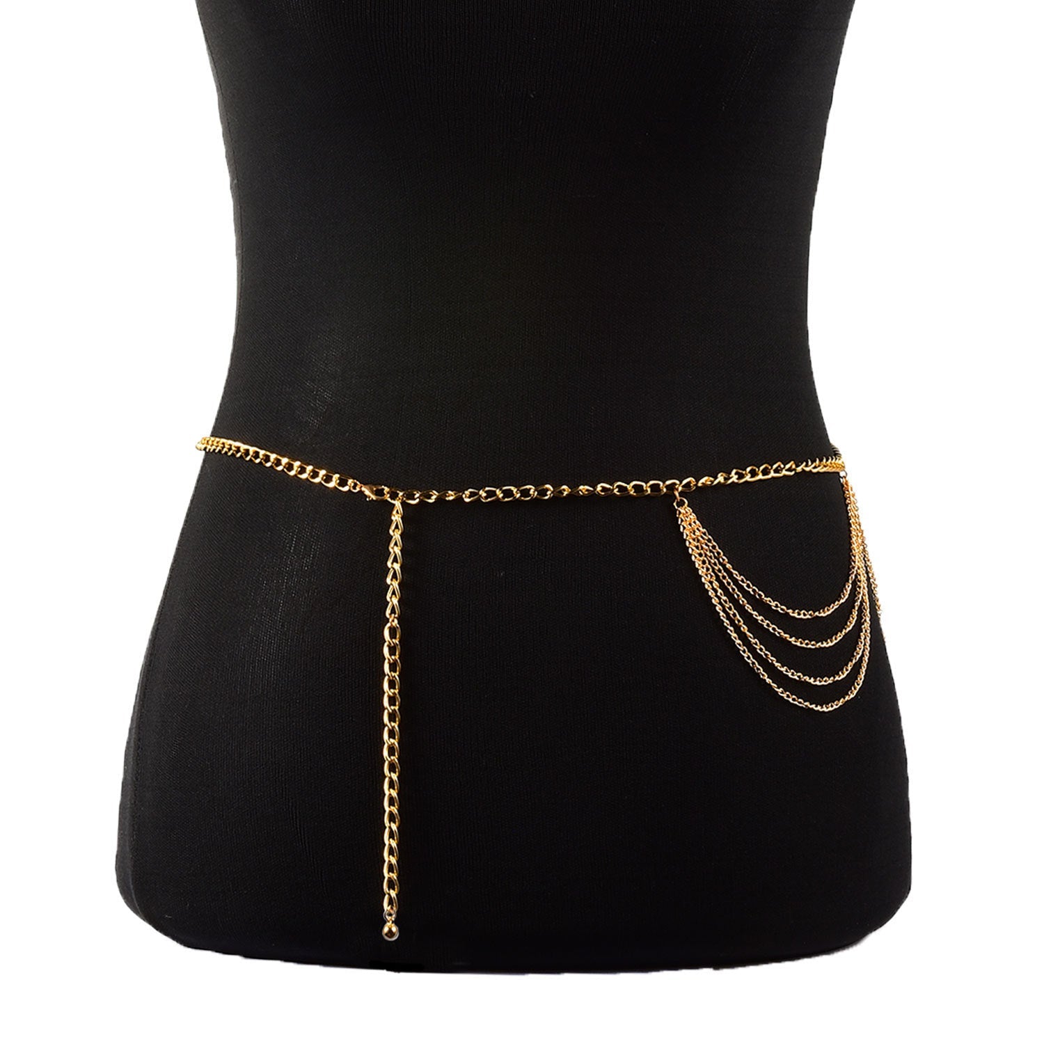 Sexy Beach Bikini Thin Belly Chain Simple Geometric Exaggerated Fringe Waist Chain Jewelry