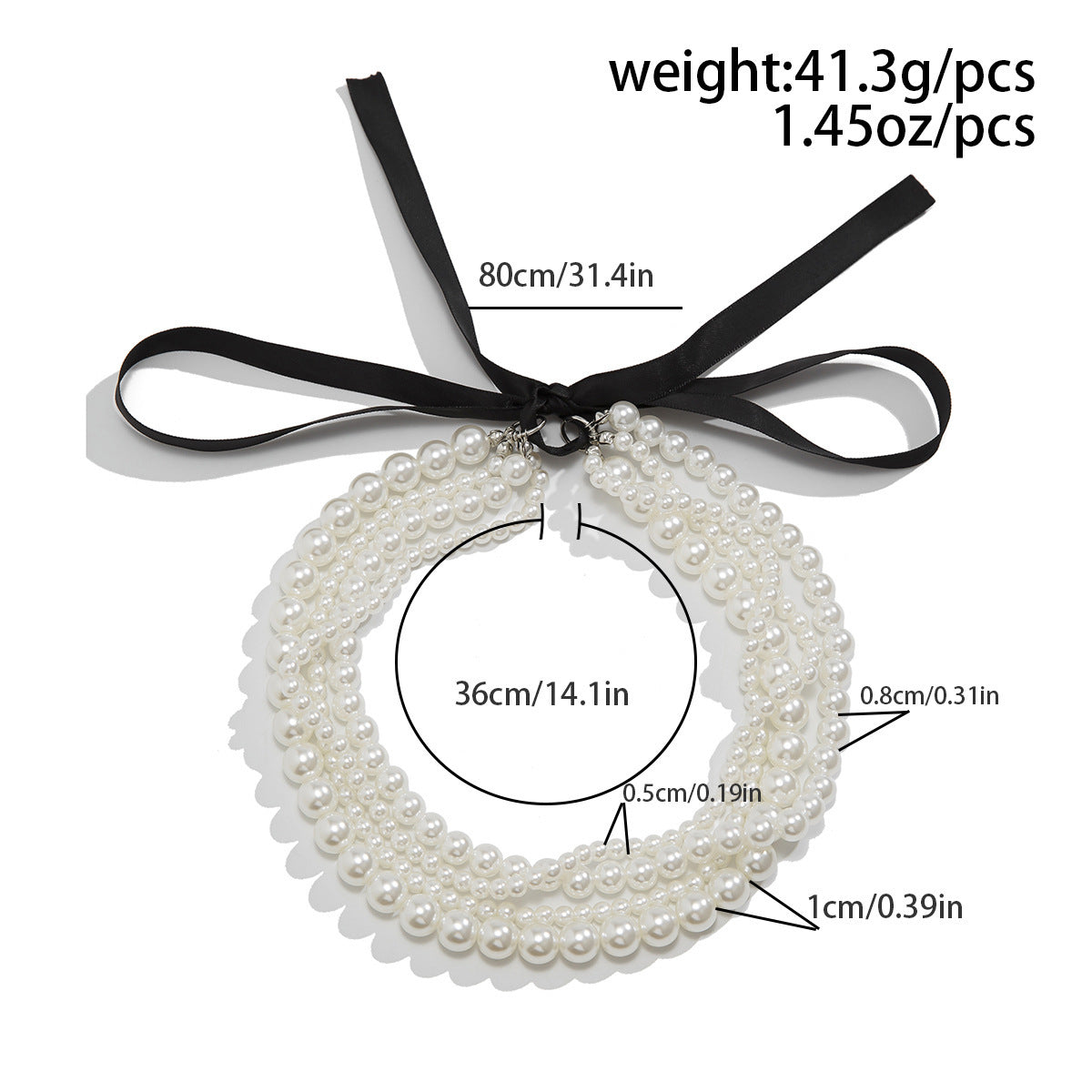 Elegant Multilayer Imitation Pearl Chain Necklace Women