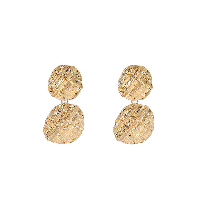 Metallic Chunky Round Earrings