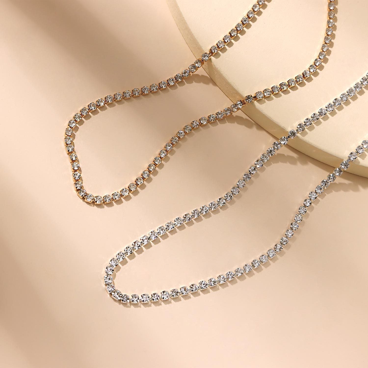 Dainty Rhinestone Tennis Chain Necklace