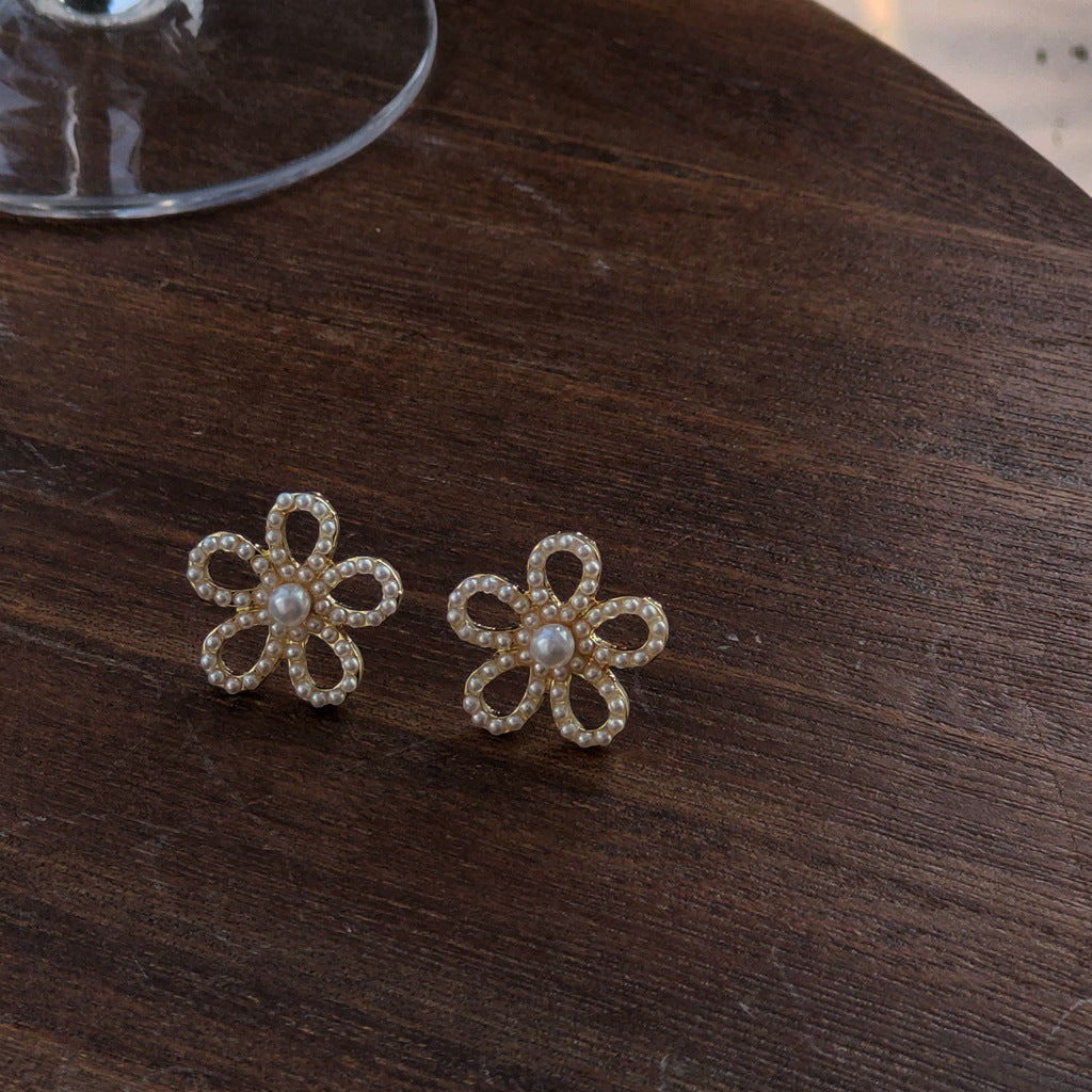 Elegant Large Floral Flower Earrings