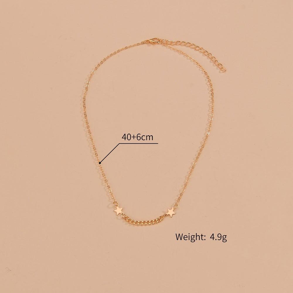 Stars Pendant with Chain Choker Necklace