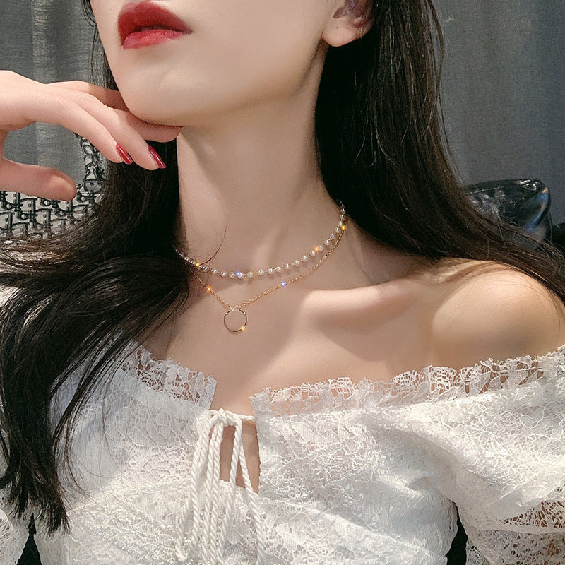 Multi-layer Pearl Chain Boho Charm Necklaces