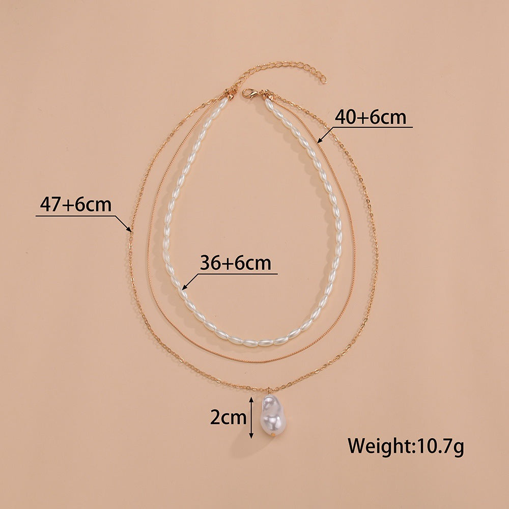 Irregular Baroque Faux Pearl Beads Necklace Choker
