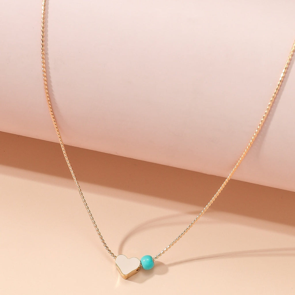 Beaded Heart Choker Necklace