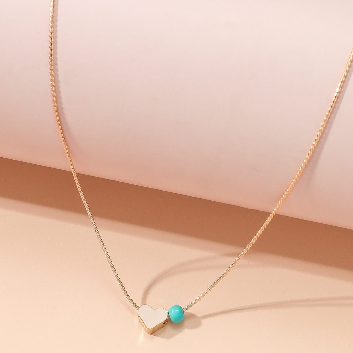 Beaded Heart Choker Necklace