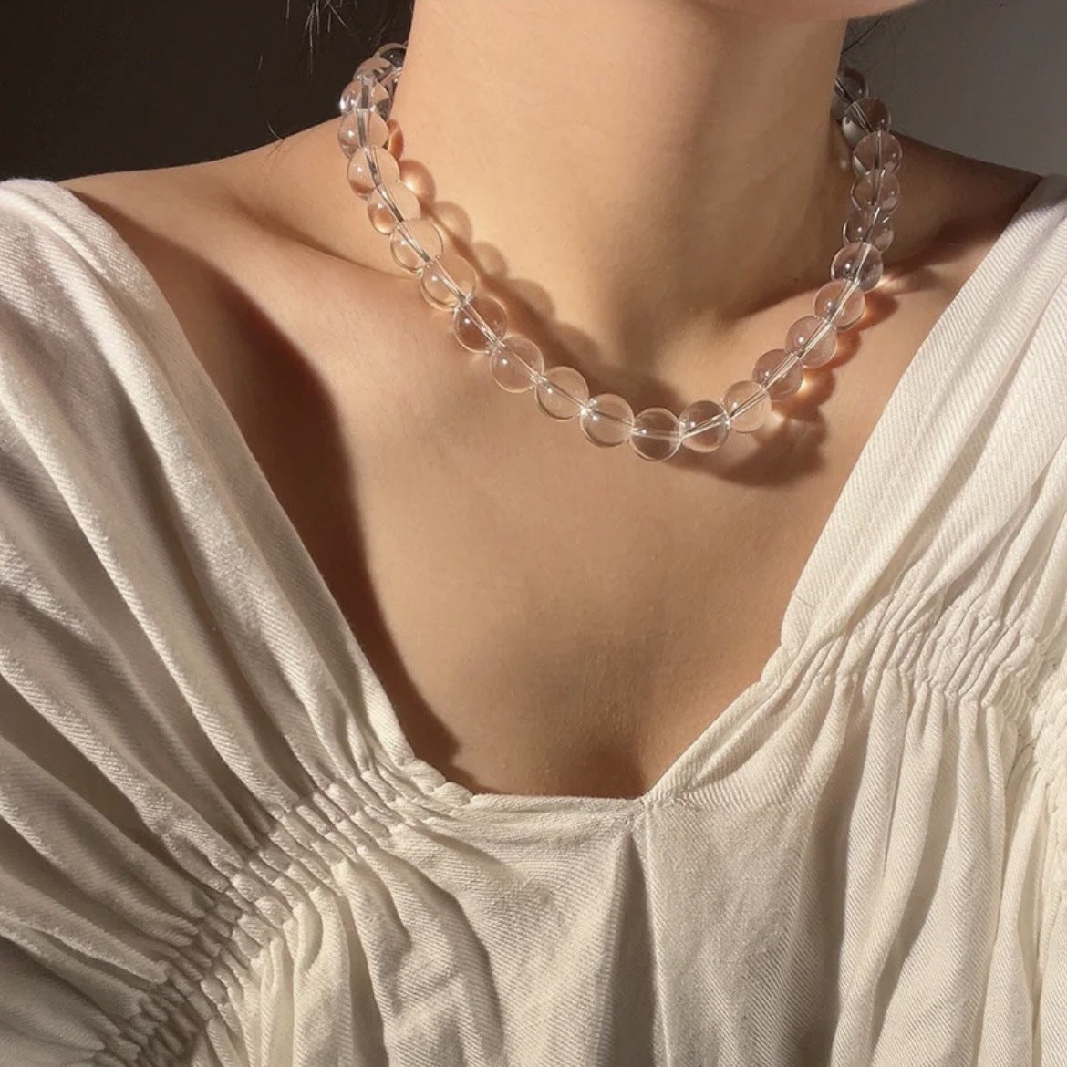 Clear Beads Crystal Necklace