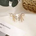 Cute Rhinestone Bow Stud Earrings