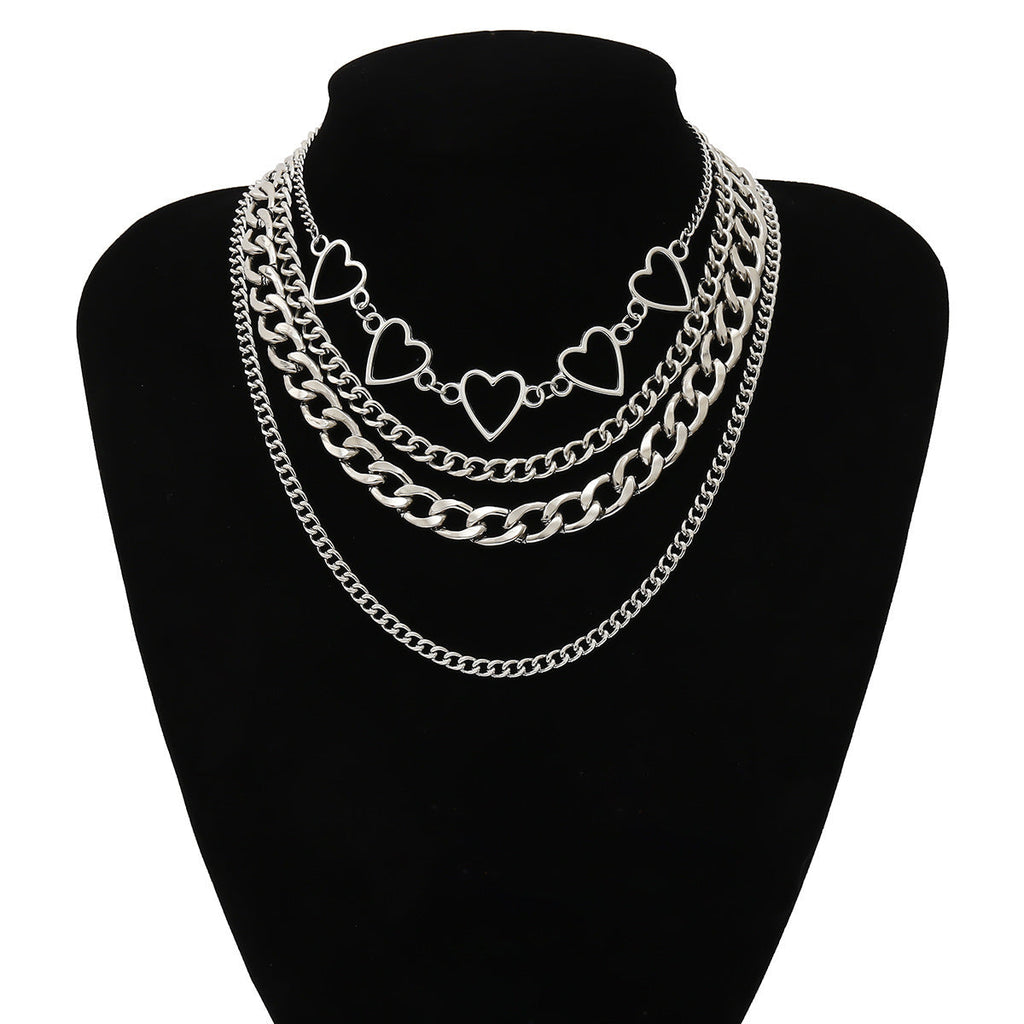 Layer Chain Heart Shaped Necklace for Women