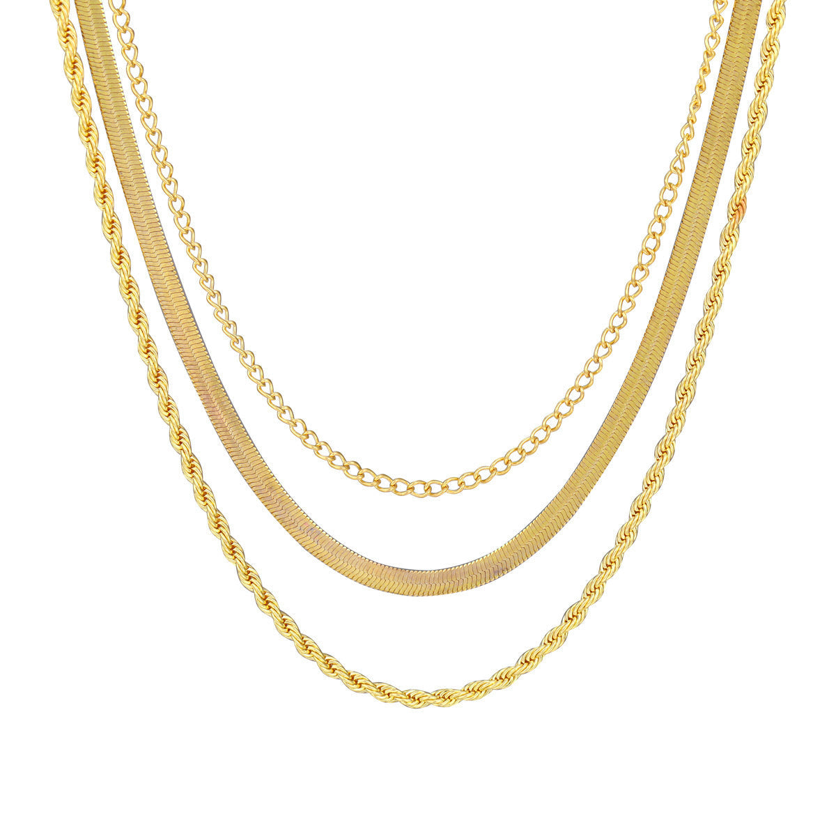 Double Layer Necklace Twist Chain for Women