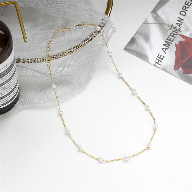 Plain Pearl Choker Necklace