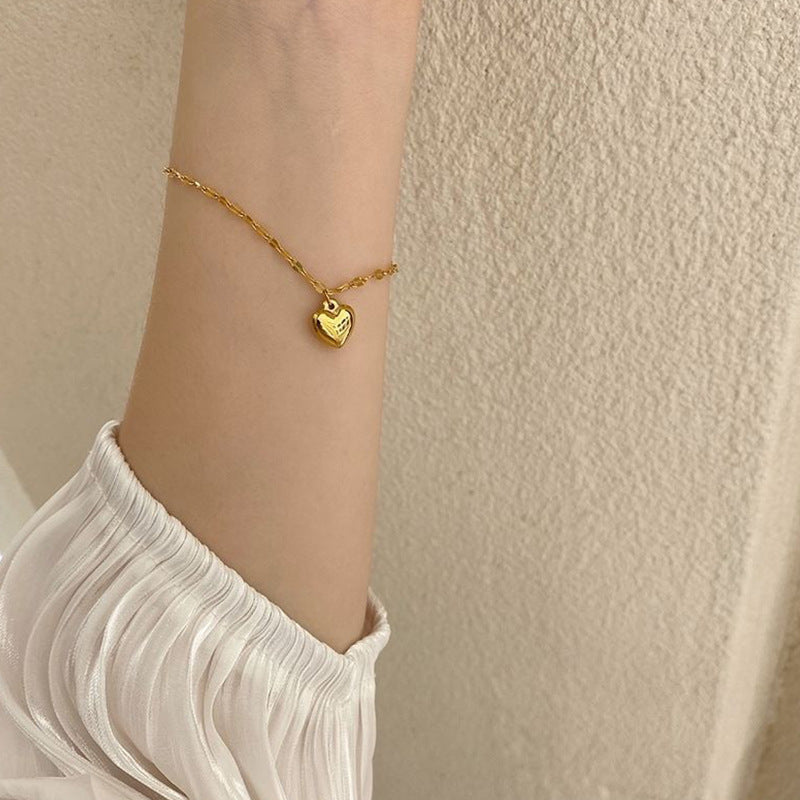 Love Heart Pendant Bracelet