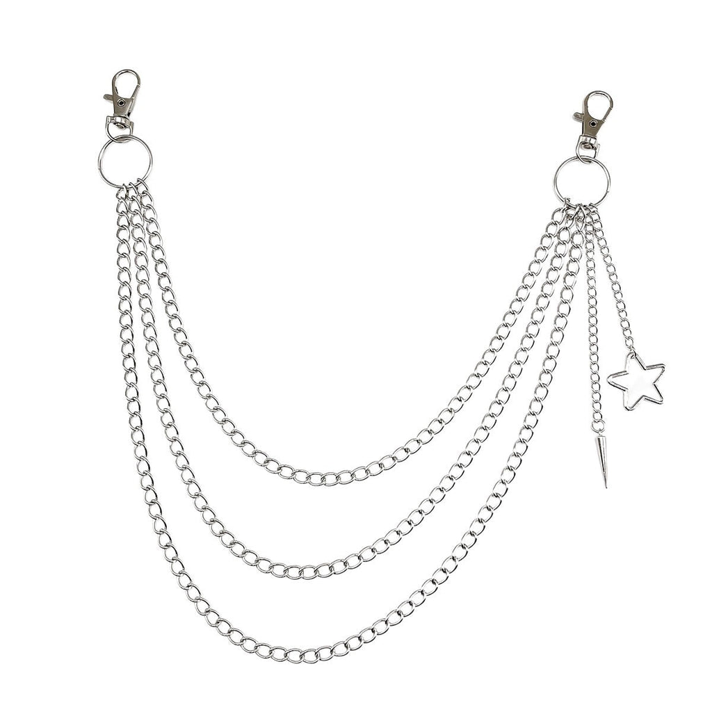 Hollowed Out Five-pointed Star Metal Waist Chain