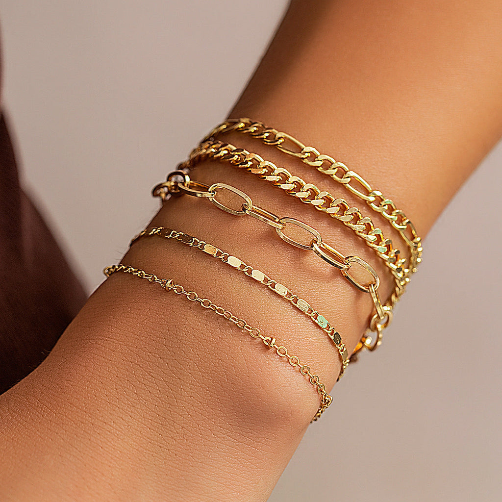 Cuban Chain Bracelet Set