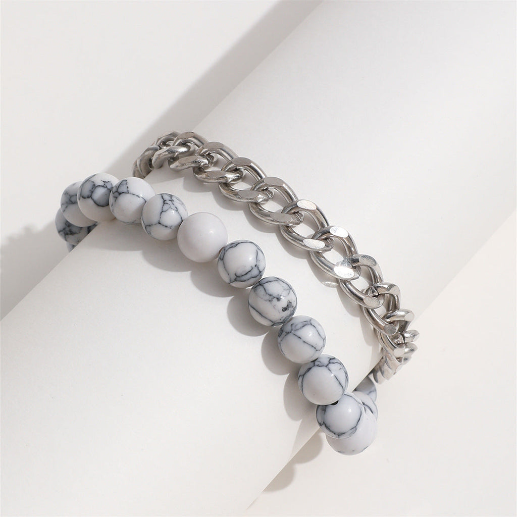 Natural Gemstone Round Beaded Bracelet