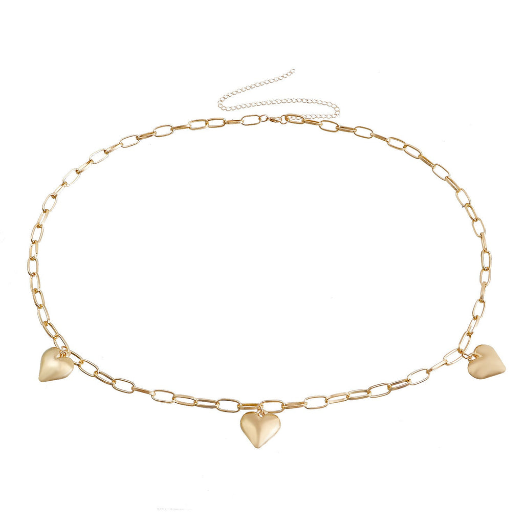 Metal Large Heart Pendant Waist Chain