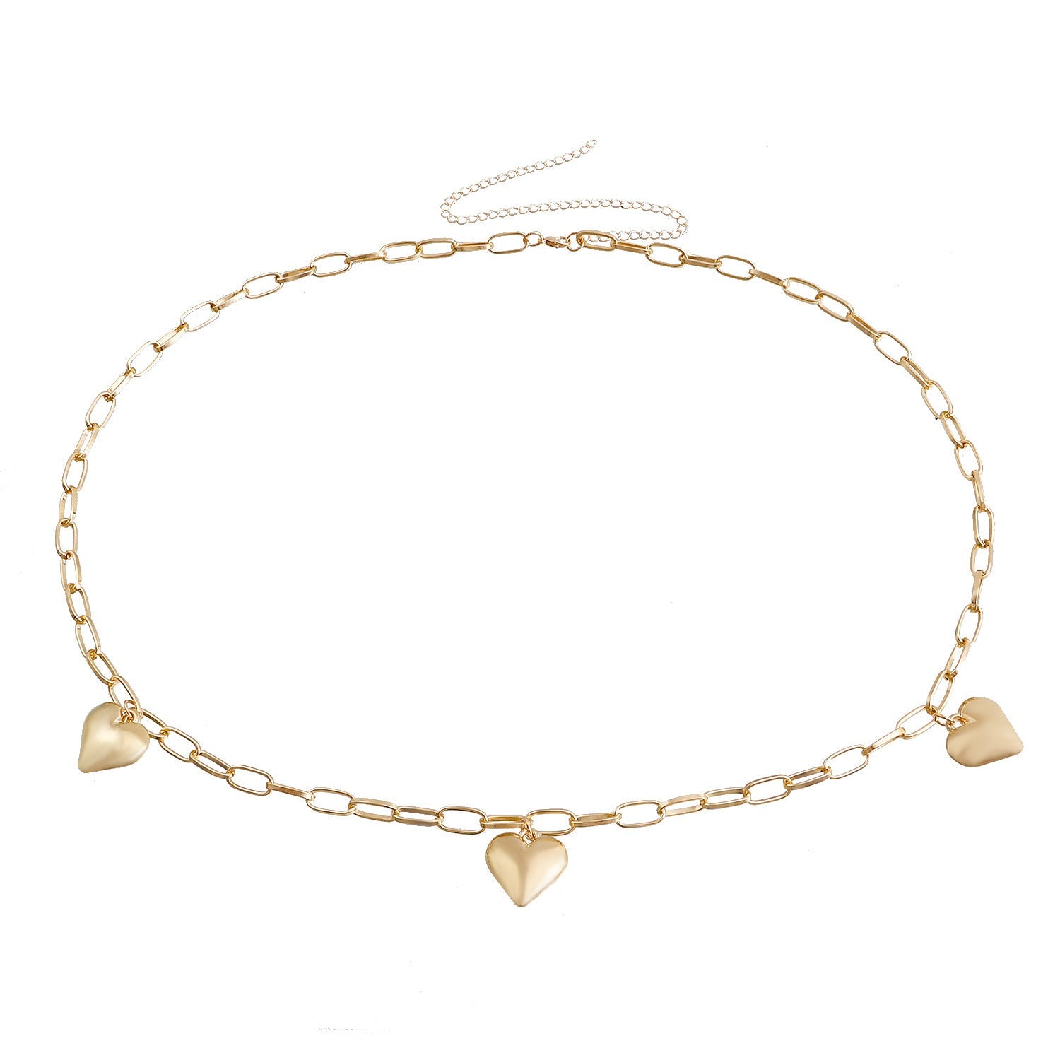 Metal Large Heart Pendant Waist Chain