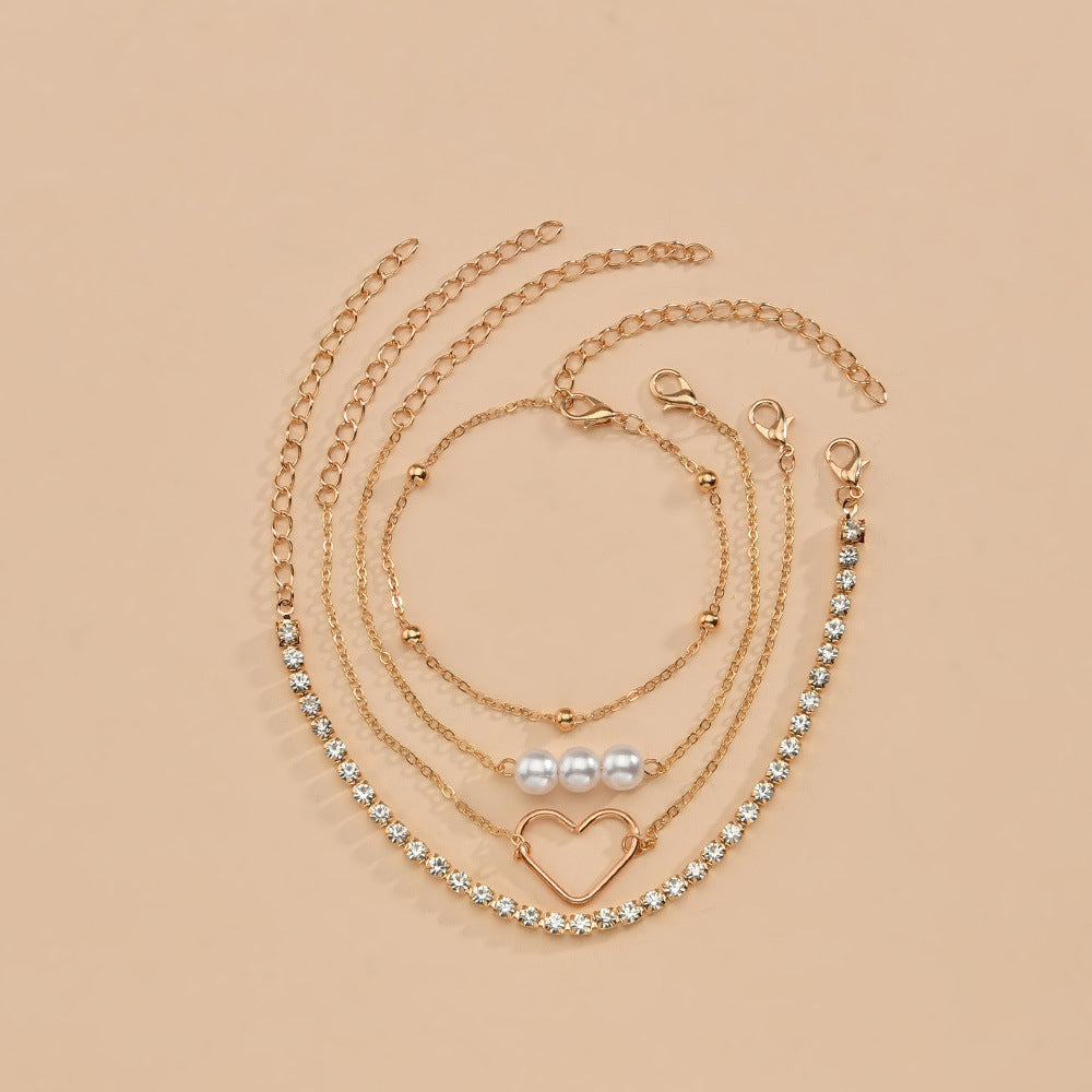 Love Heart Link Chain Bracelet