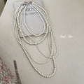 Multi Layer Pearl Necklace Luxury Chain Long Pearl Woman Necklace Jewelry