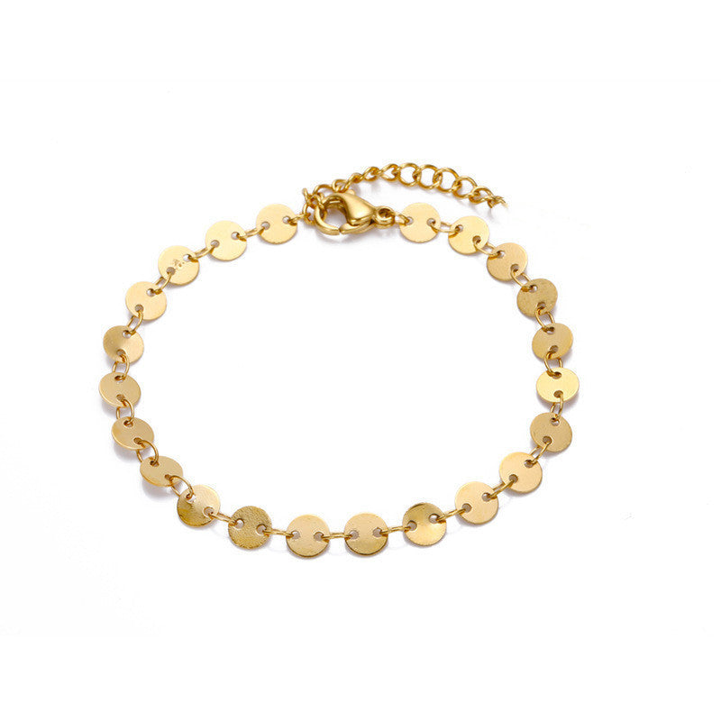 Double Layer Round Sequins Anklet Jewelry
