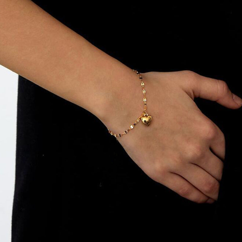 Love Heart Pendant Bracelet