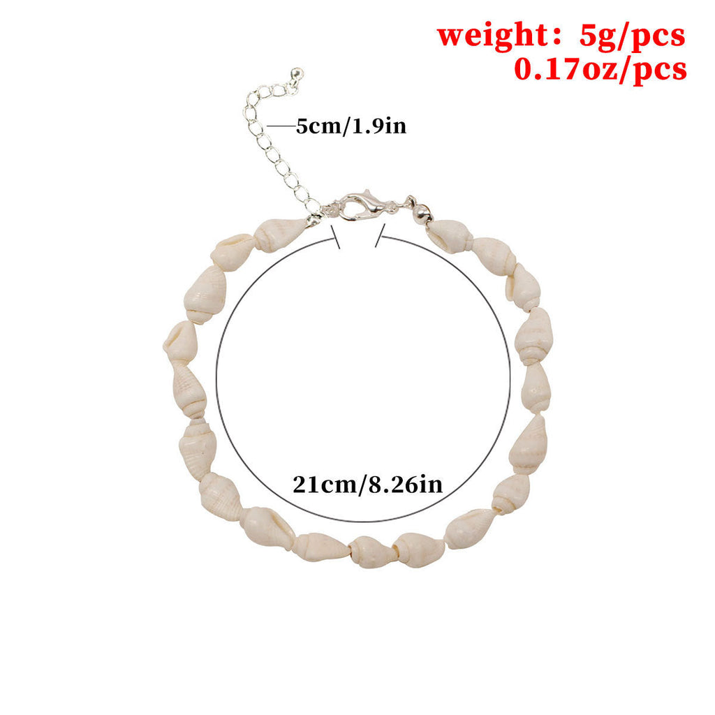 Concho Shell Bead Foot Bracelets