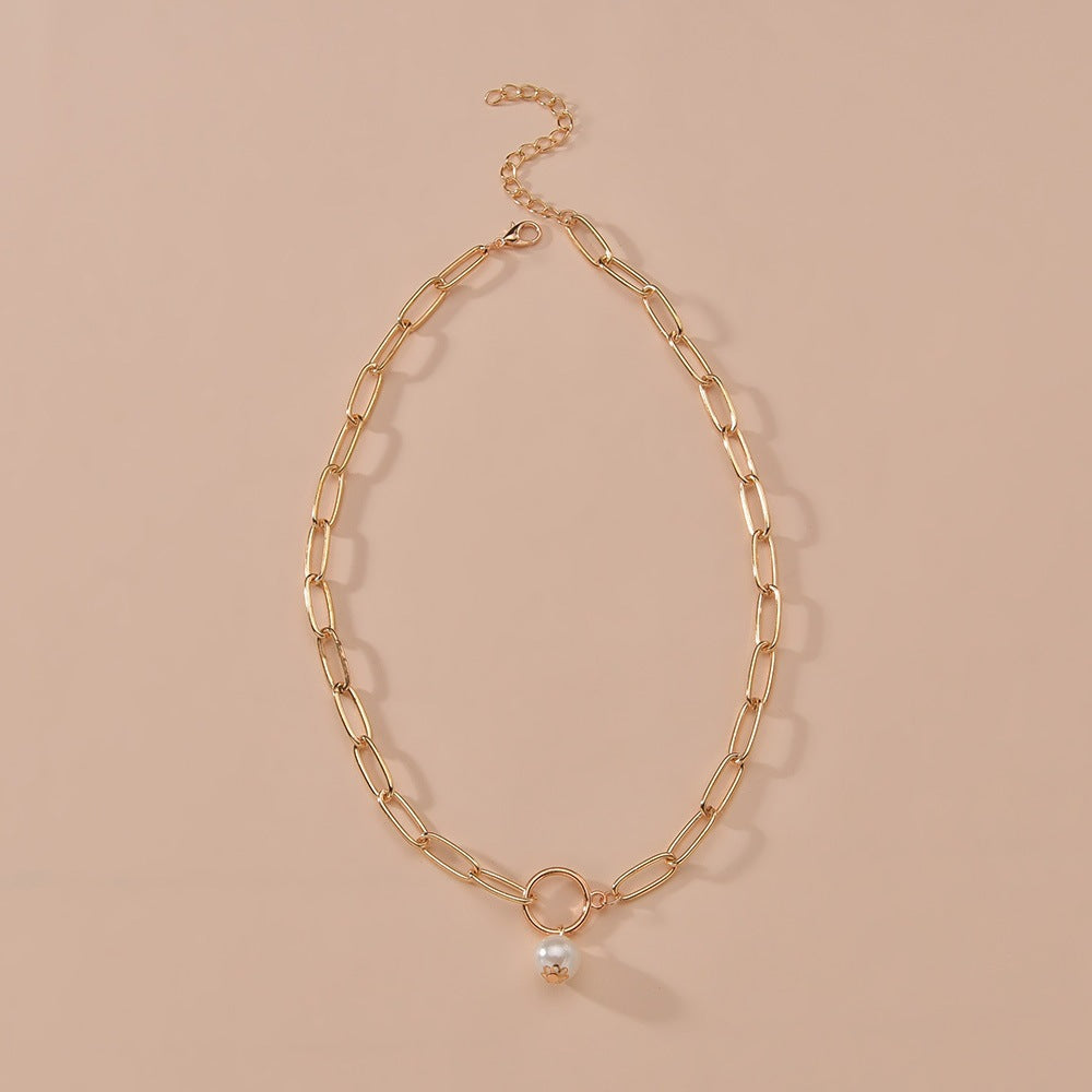 Pearl Pendant Choker Necklace for Women