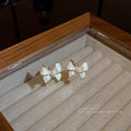Flower Bowknot Pearl Earrings