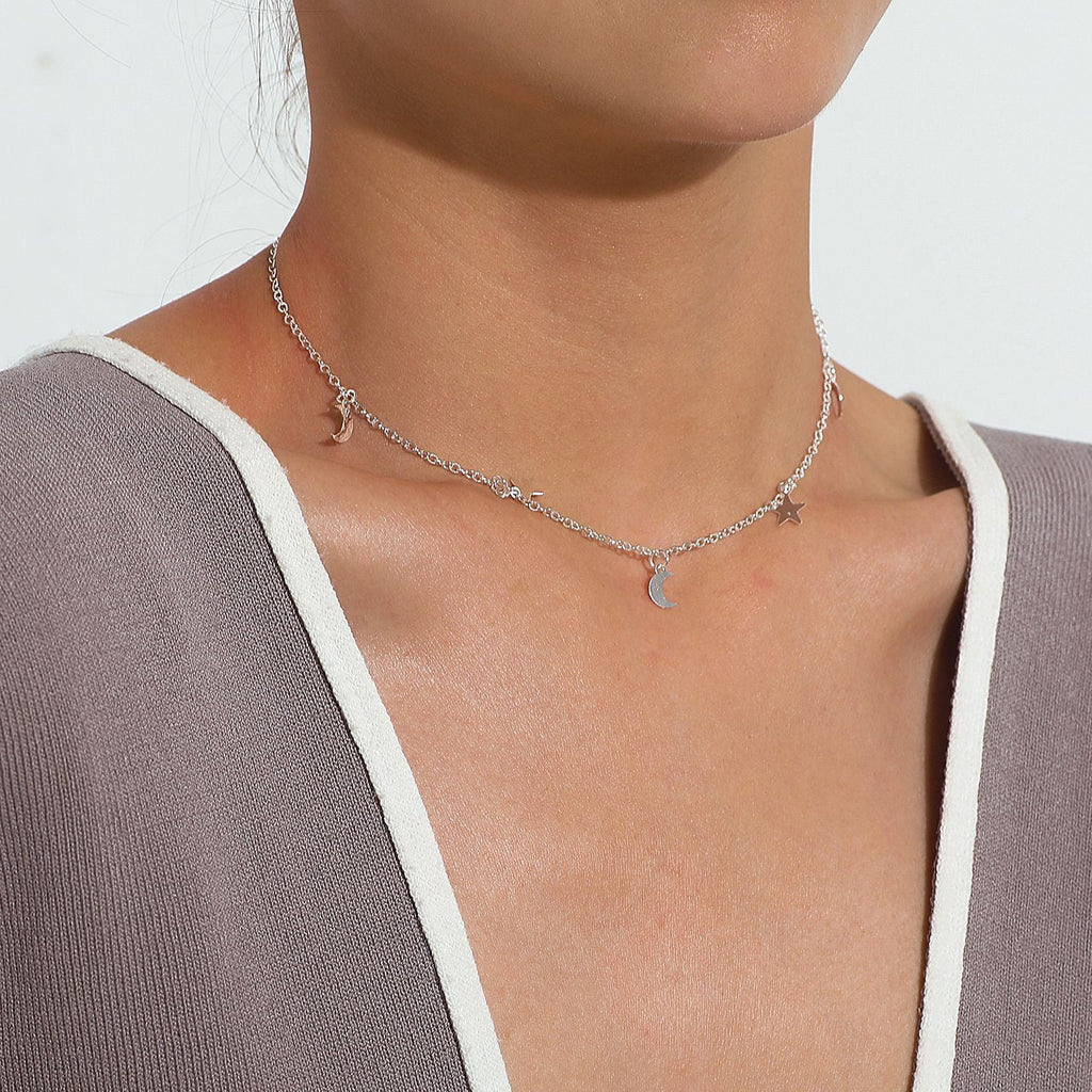 Star Moon Necklace for Women