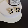 Vintage Women Pearl Flower Stud Earrings