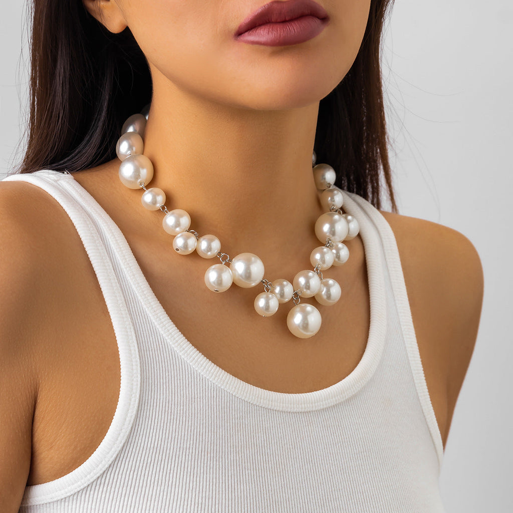 Punk Style Pearl Short Choker Necklace for Women