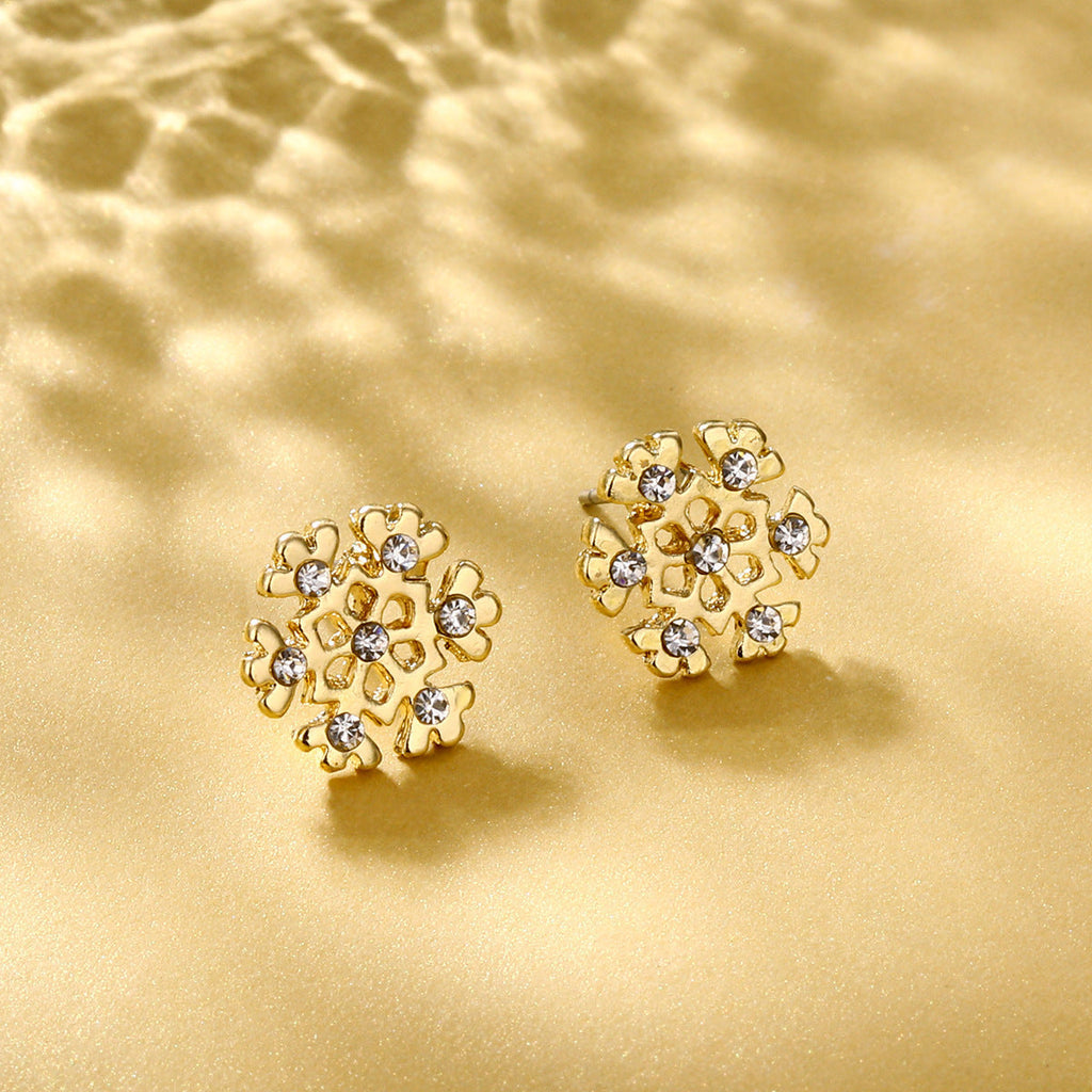 Rhinestone Snowflakes Earring