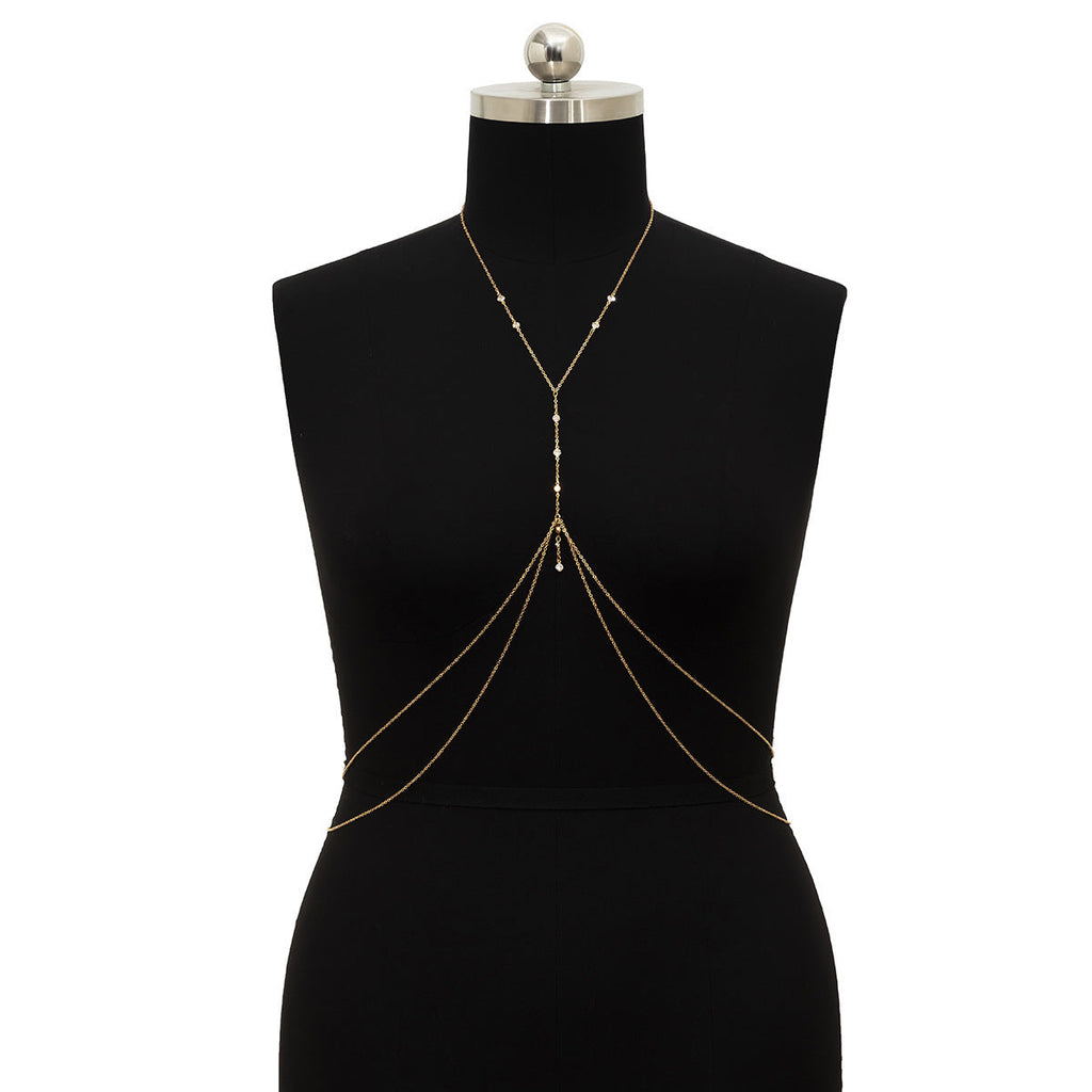 Sexy Body Chain Bikini Crystal Customized Double Layer