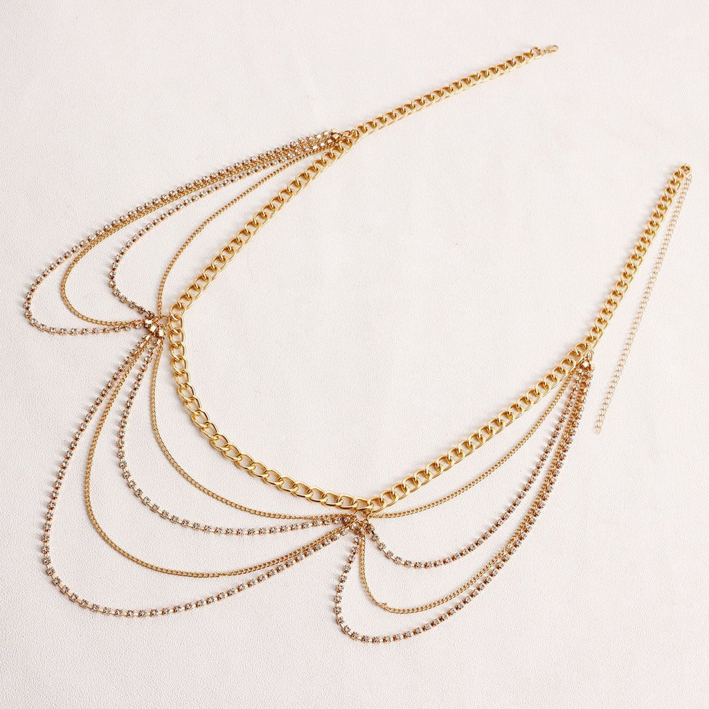 Sexy Tassel Rhinestone Body Chain Bikini Tassel Body Jewelry