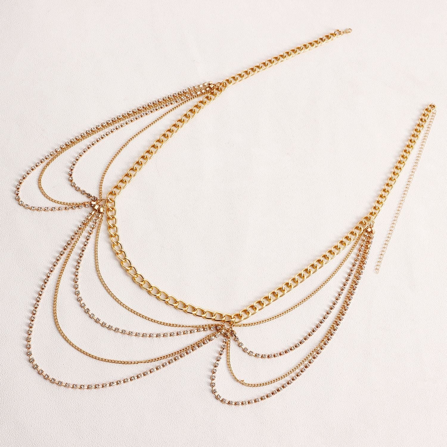 Sexy Tassel Rhinestone Body Chain Bikini Tassel Body Jewelry