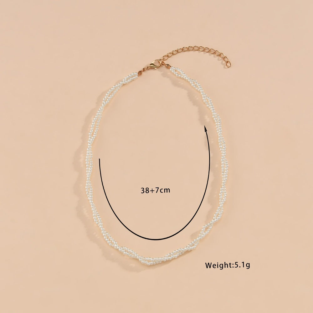 Dough Twiste Collar Bone Chain Double Layer Necklace