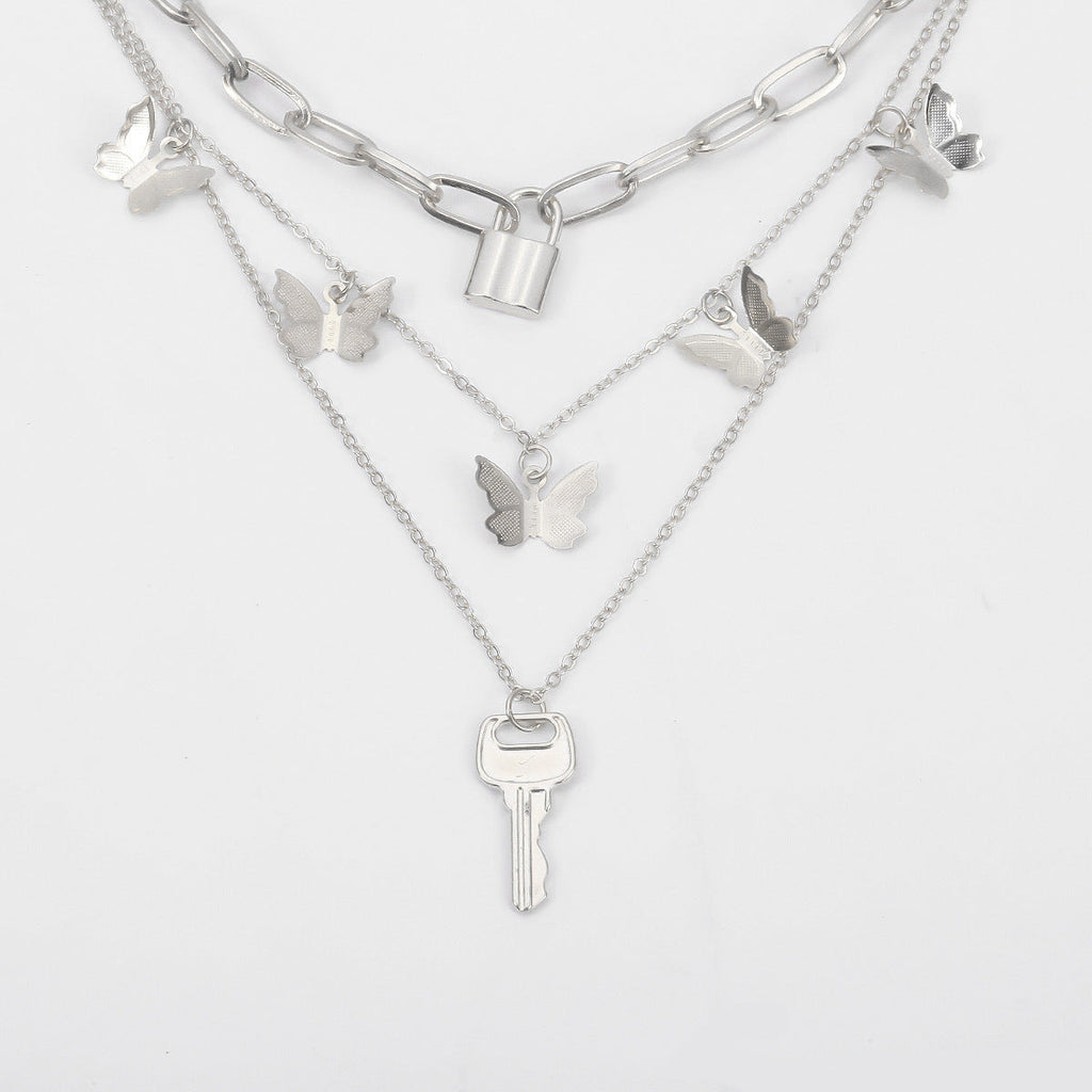 Layer Chain Butterfly Necklace