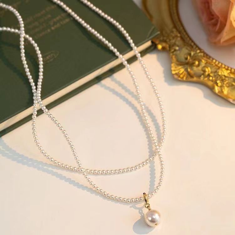 Choker Necklace for Women Double Layer Beads