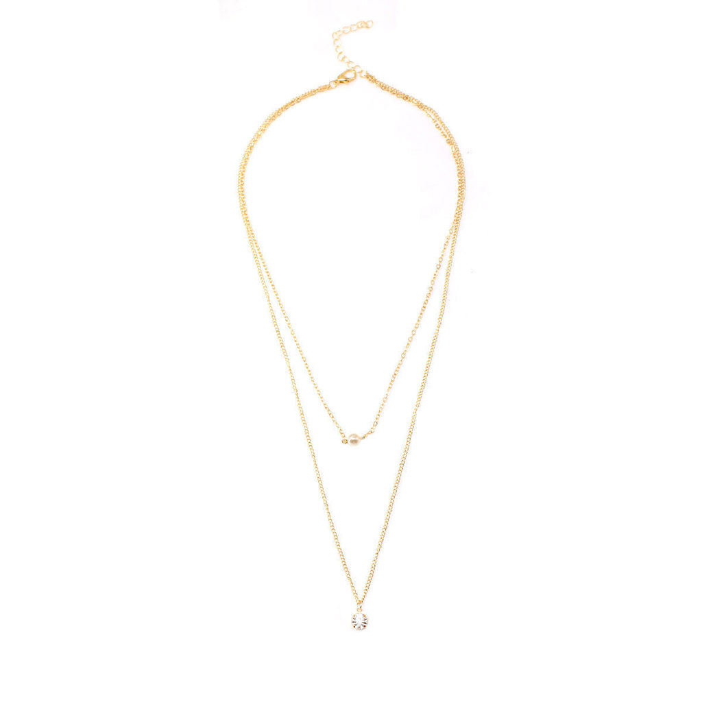 layer Pearl Beads Chain Necklace